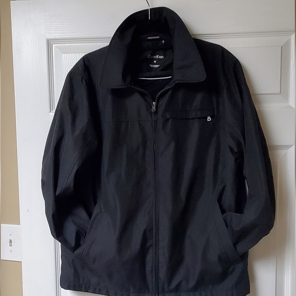 Men's Calvin Klein Black Water Resistant Shell Wind Protective Jacket M - Picture 3 of 9
